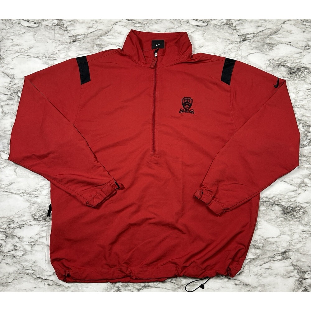 Nike Golf‎ Jacket Mens Size XL Red 1/4 Zip Mock Neck Pullover Camillus 1962 Logo